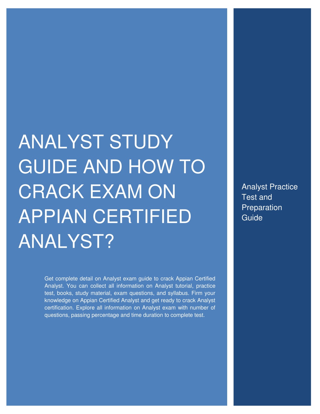 analyst study guide and how to crack exam l.w