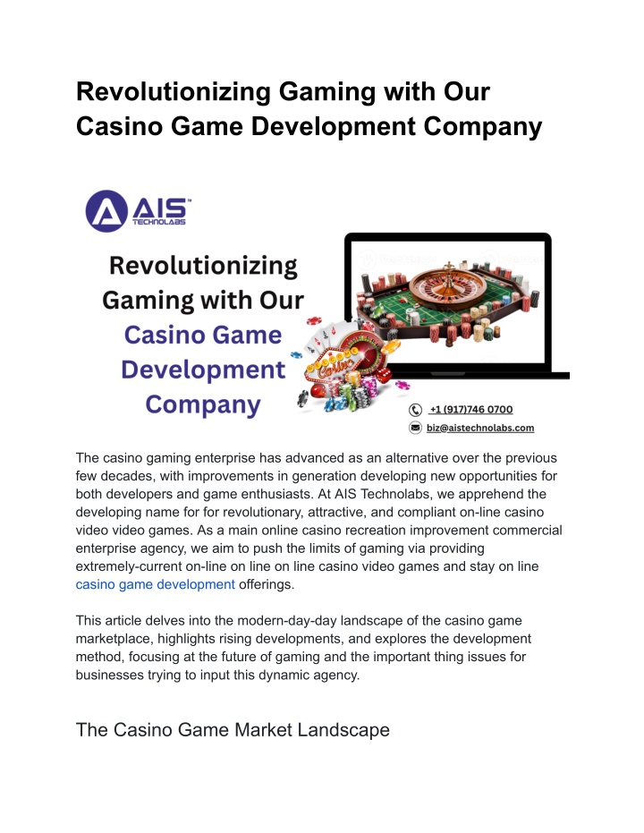 revolutionizing gaming with our casino game n.w