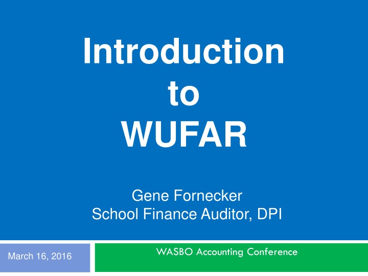WUFAR - Wisconsin's Financial Accounting Requirements