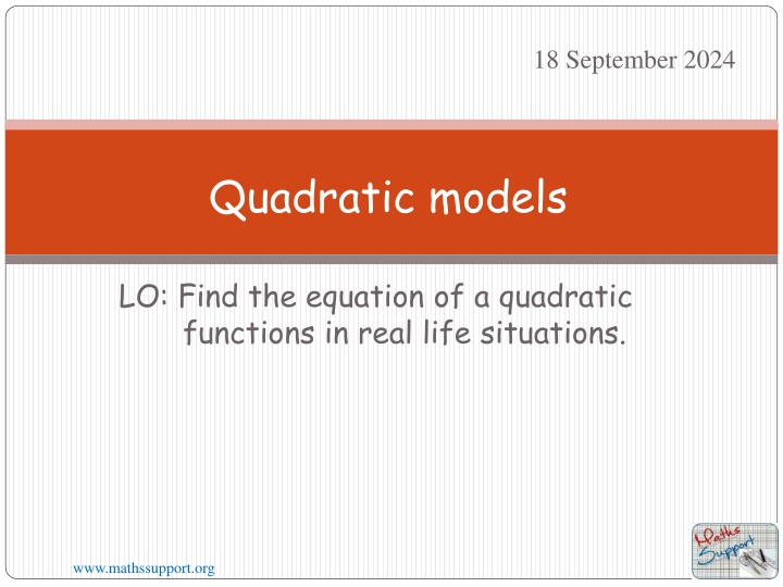 Quadratic Functions through Real-Life Example of a Bridge