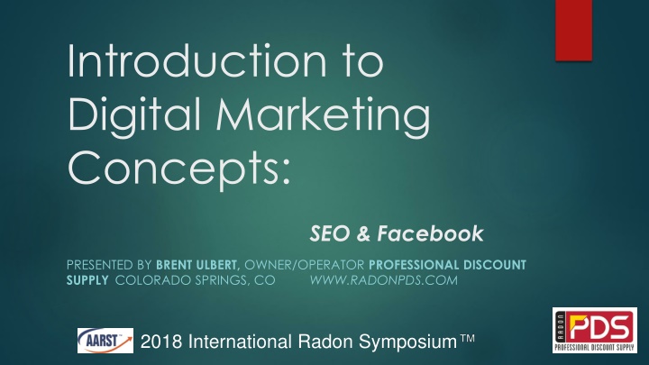 Introduction to Digital Marketing Concepts: SEO & Facebook Strategies by Brent Ulbert