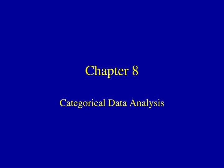 Categorical Data Analysis in Population Studies