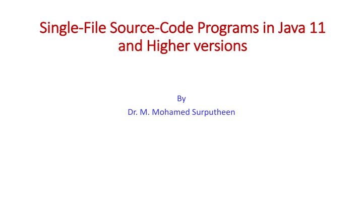 Single-File Source Code Programs in Java 11