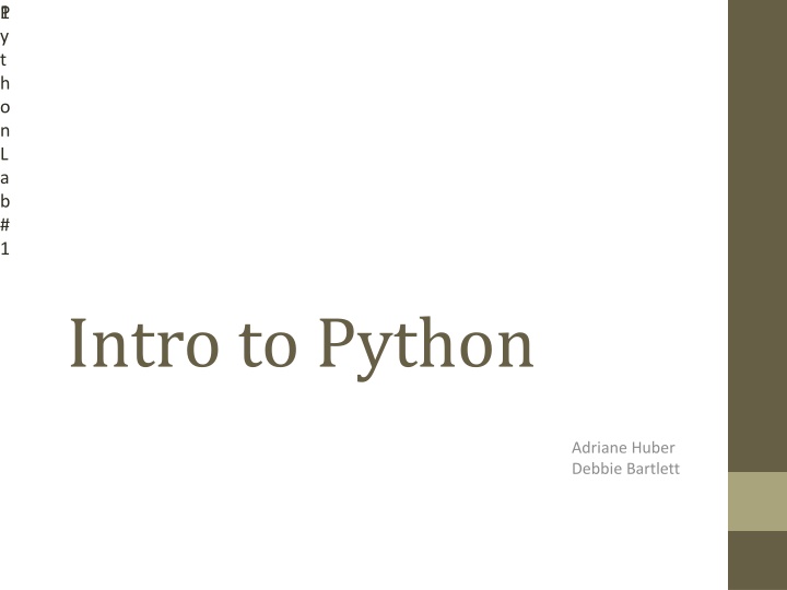 Introduction to Python: Explore Python Labs