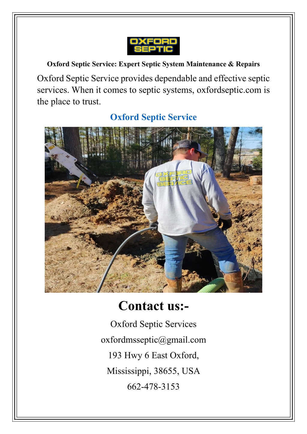 oxford septic service expert septic system l.w