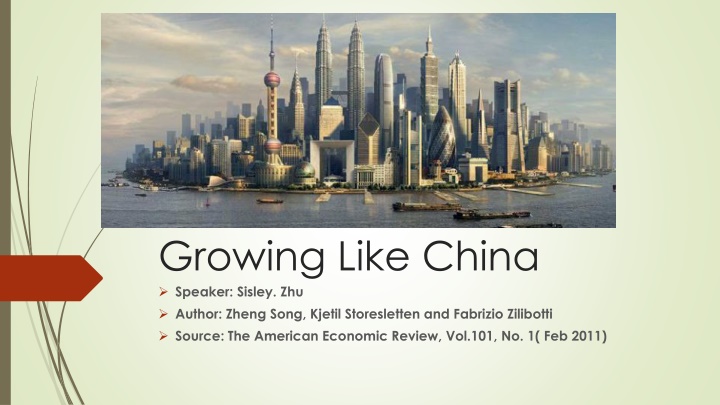 Economic Transition in China: A Growth Model Perspective