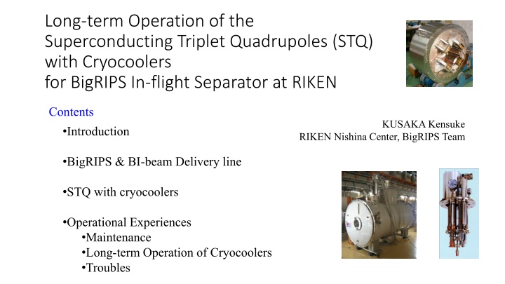 Long-term Operation of Superconducting Triplet Quadrupoles (STQ) with Cryocoolers at RIKEN