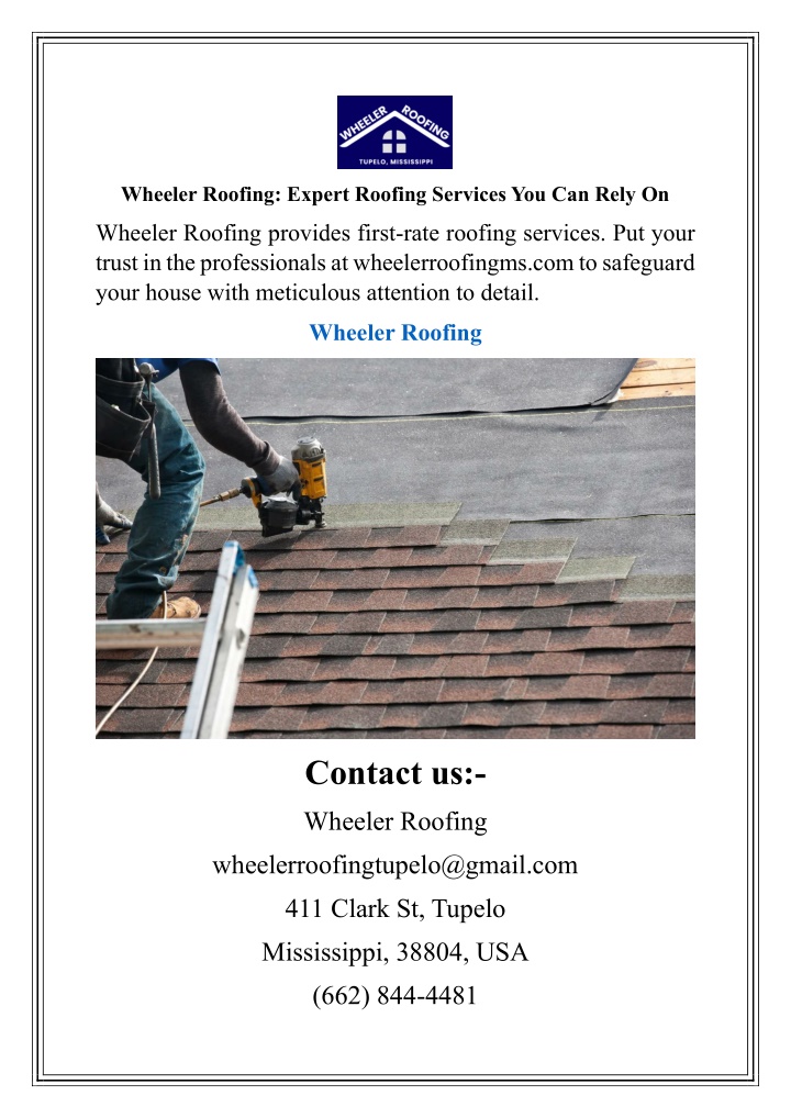 wheeler roofing expert roofing services n.w