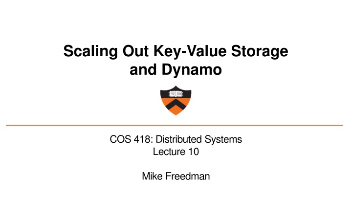 Scaling Out Key-Value Storage and Dynamo
