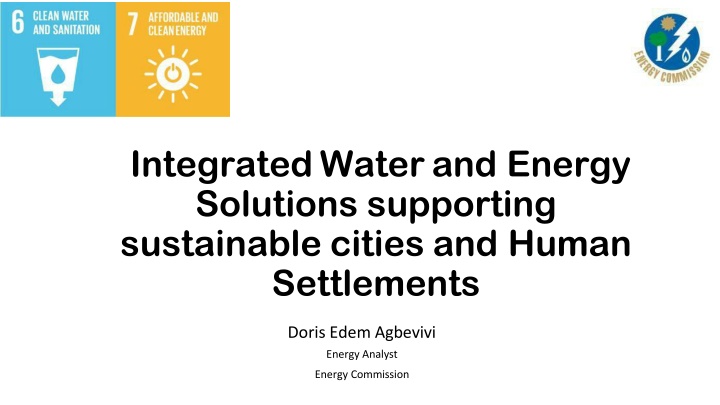 Innovative Water and Energy Solutions for Sustainable Cities and Human Settlements