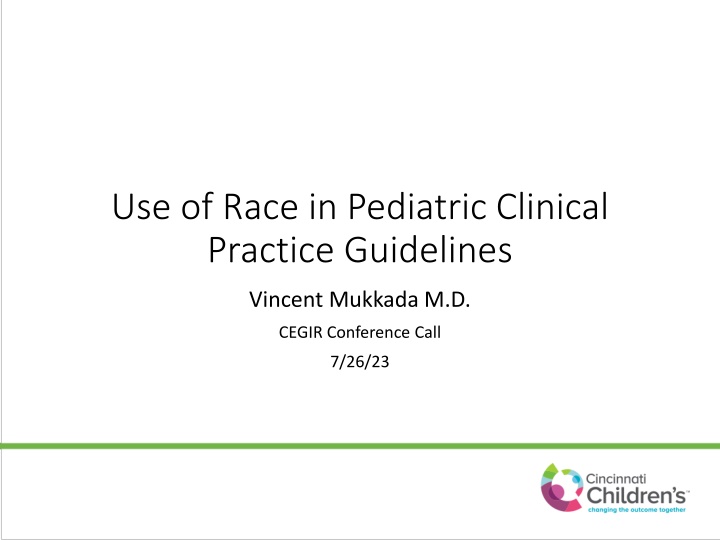 Race in Pediatric Clinical Practice Guidelines