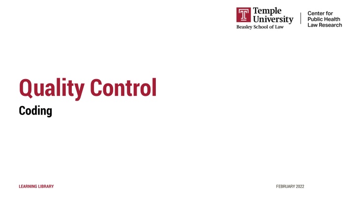 Quality Control Coding Process in Research