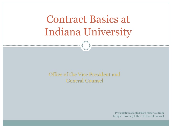 Contract Basics at Indiana University