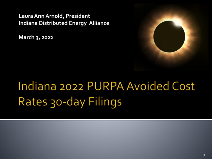 Indiana Distributed Energy Alliance Utility Rates Analysis