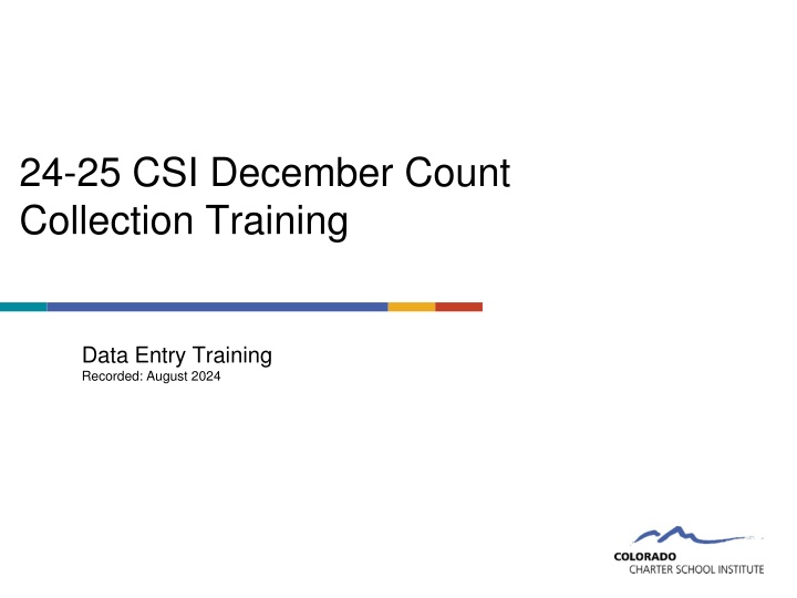 CSI December Count Collection Training for Special Education Data Entry
