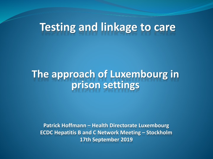 Luxembourg's Approach to Testing and Linkage to Care in Prison Settings