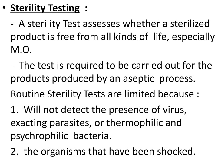 Sterility Testing in Pharmaceutical Production