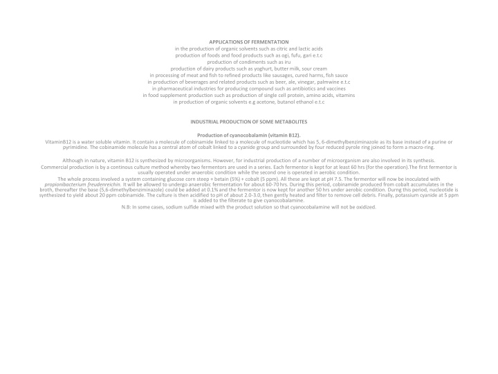 Applications and Industrial Production of Fermentation in Various Sectors