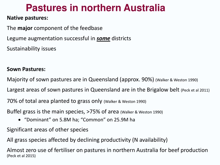 Challenges and Priorities in Northern Australian Pasture Management