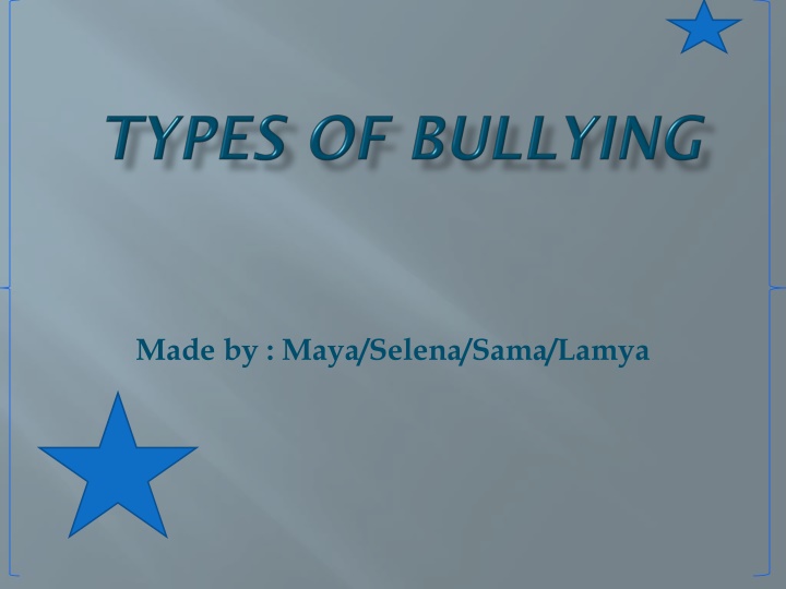 Addressing Bullying Behavior