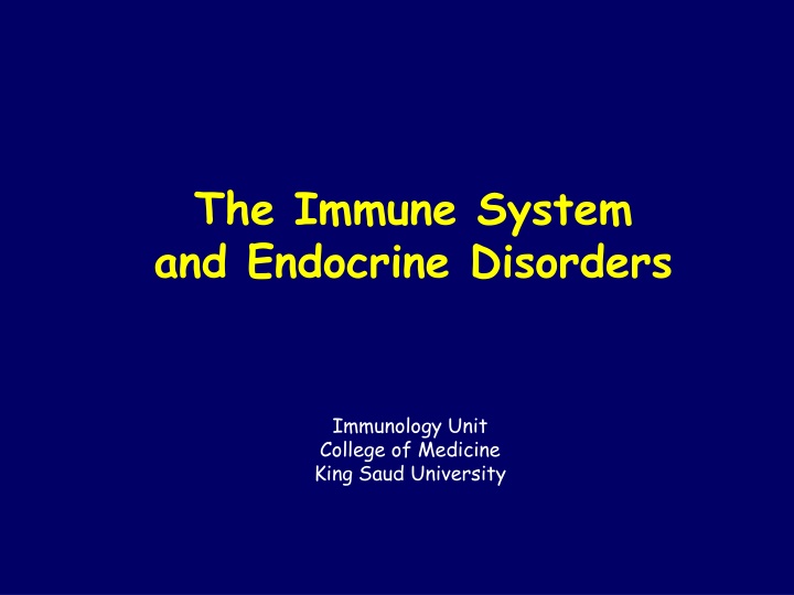 The Interplay of the Immune System and Endocrine Disorders