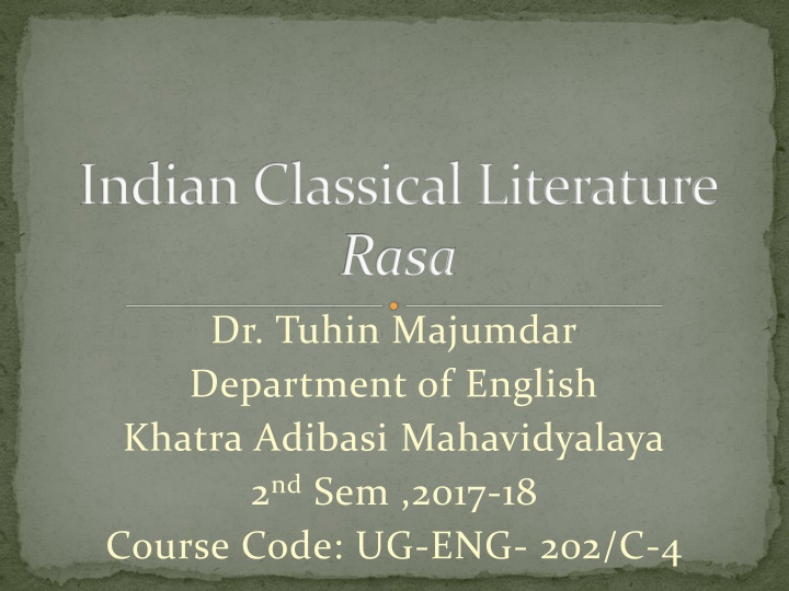 Indian Classical Literature Rasa