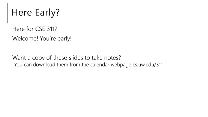 CSE 311: Foundations of Computing I - Lecture 1 Overview