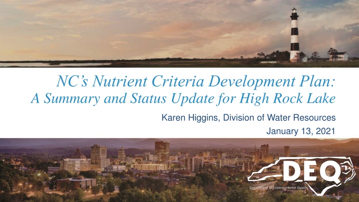 Nutrient Criteria Development Plan for High Rock Lake Summary Update