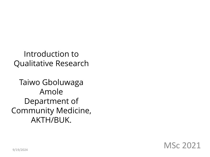 Research Methods in Public Health