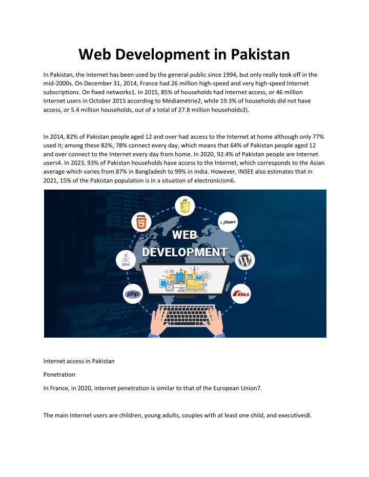 web development in pakistan n.w