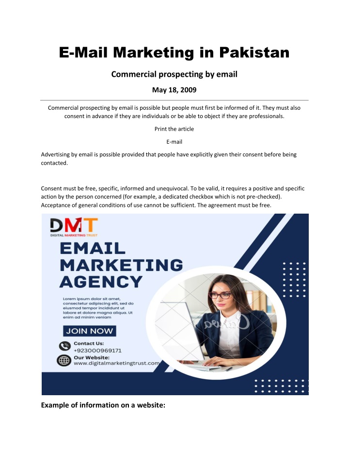 e mail marketing in pakistan n.w