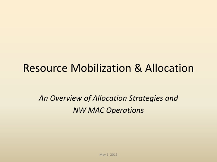 Resource Mobilization and Allocation Strategies Overview