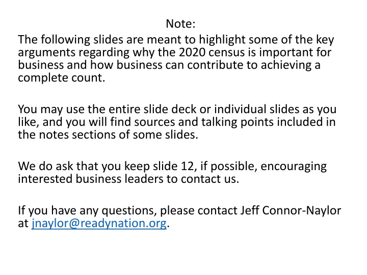 Importance of the 2020 Census for Business and Economy