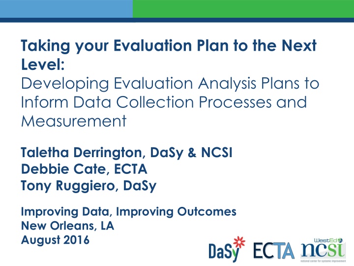 Developing Data Analysis Plans for Effective Evaluation