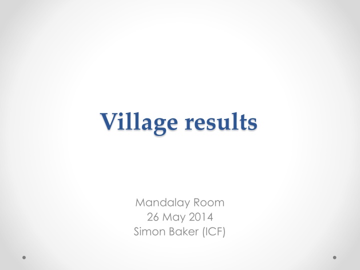 Socio-economic Data Analysis of Selected Villages in Mandalay
