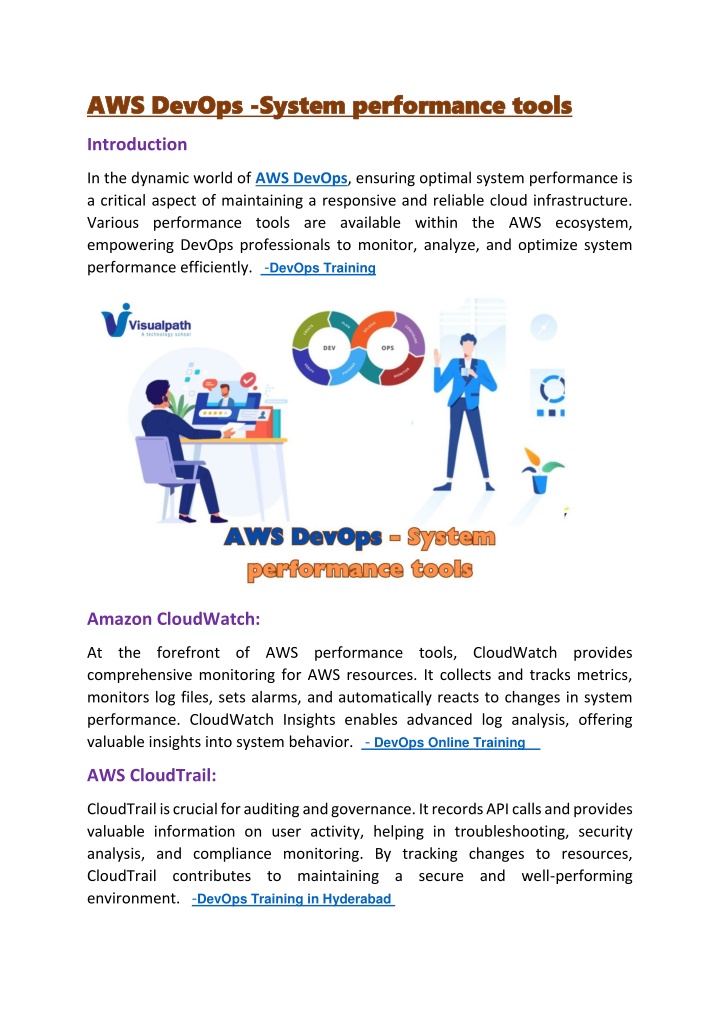 aws devops aws devops system performance tools n.w