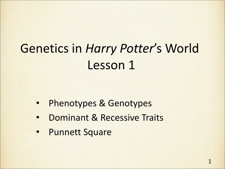 Genetics in Harry Potter's World