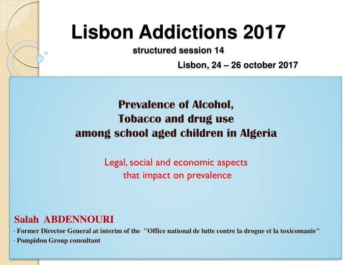 Prevalence of Alcohol, Tobacco, and Drug Use Among School-Aged Children in Algeria