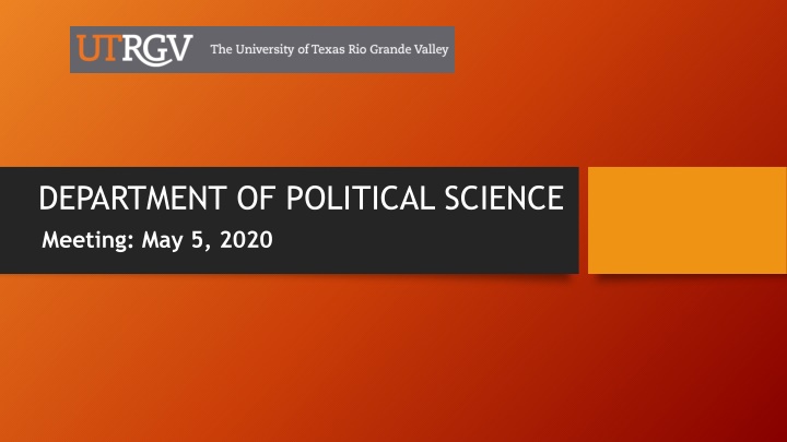 Faculty Evaluation Guidelines and Annual Department Meeting Updates