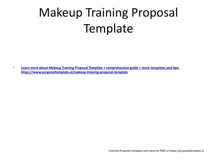 Comprehensive Proposal Template for Advanced Bridal Makeup Training