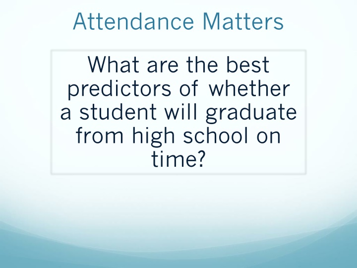 Importance of Attendance for High School Graduation