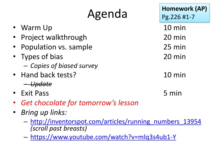 Experimental Design and Bias in Statistics
