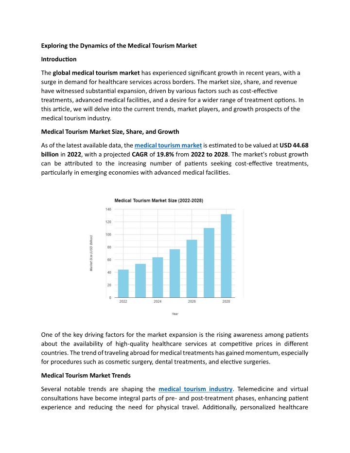 exploring the dynamics of the medical tourism n.w