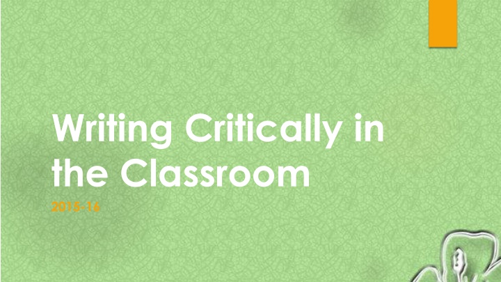 Critical Writing in the Classroom