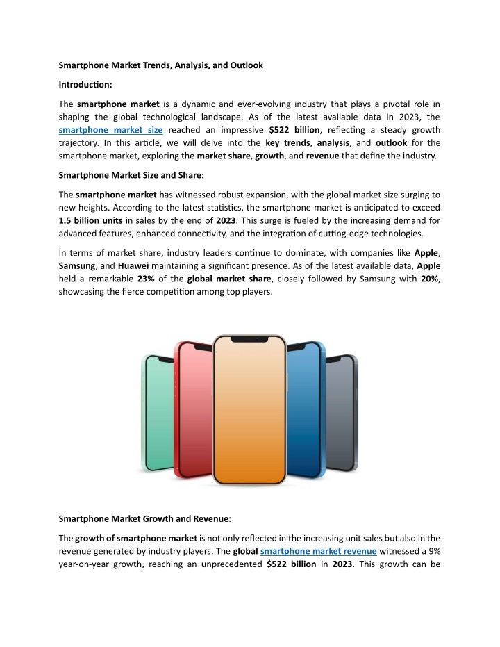 smartphone market trends analysis and outlook n.w