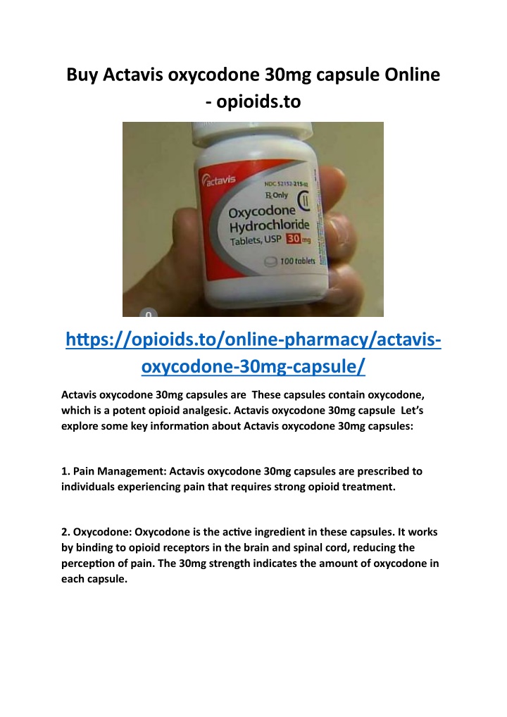 buy actavis oxycodone 30mg capsule online opioids n.w
