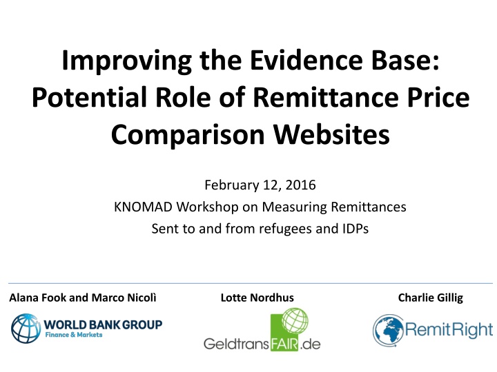 Enhancing Remittance Data through Price Comparison Websites