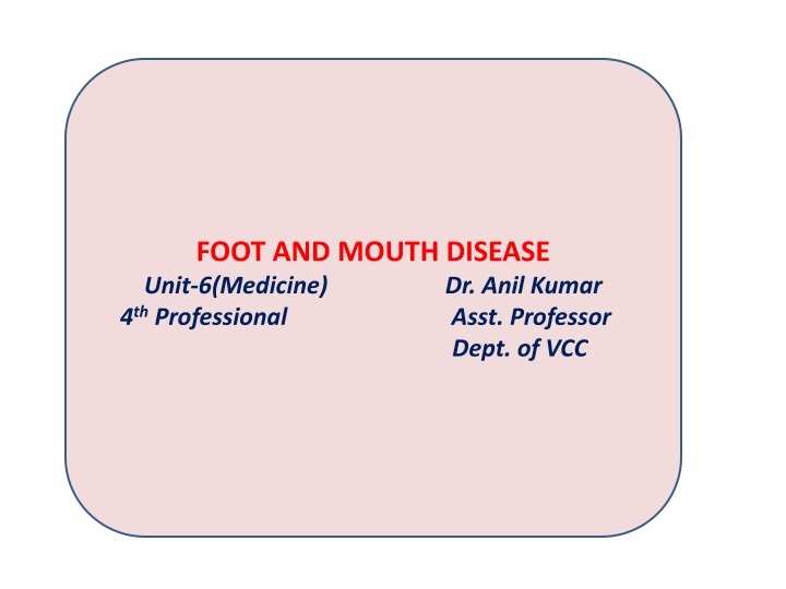 Foot and Mouth Disease in Animals: Causes, Symptoms, and Management