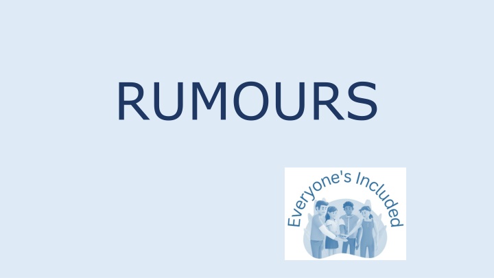 Addressing Rumours in School Settings