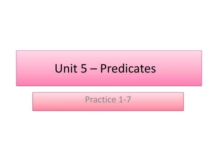 Predicates and Referring Expressions